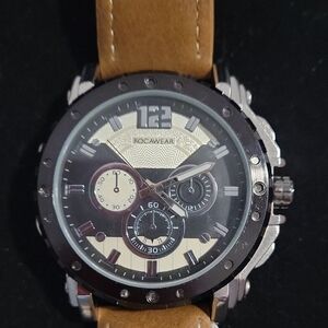 Rocawear Analog Chronograph Watch in Brown and Black